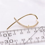 14K Plated Linear Stud Earrings DIY Accessories Women