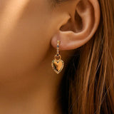 Heart Huggie Hoop Earrings Charm 18K Plated Minimalistic Jewelry