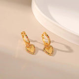 Heart Huggie Hoop Earrings Charm 18K Plated Minimalistic Jewelry