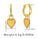 Heart Huggie Hoop Earrings Charm 18K Plated Minimalistic Jewelry
