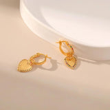 Heart Huggie Hoop Earrings Charm 18K Plated Minimalistic Jewelry