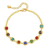 Colorful Crystal Boho Style Bracelet Plated 18K Gift Jewelry