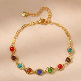 Colorful Crystal Boho Style Bracelet Plated 18K Gift Jewelry