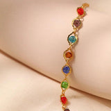 Colorful Crystal Boho Style Bracelet Plated 18K Gift Jewelry