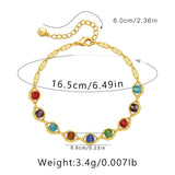 Colorful Crystal Boho Style Bracelet Plated 18K Gift Jewelry