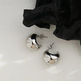 18K Gold-Plated Spherical Hoop Earrings for Women