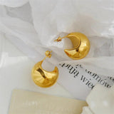 18K Gold-Plated Spherical Hoop Earrings for Women