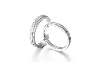 Feathers Women Men Rings Stainless Steel Couple Rings Wedding Bands
