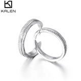 Feathers Women Men Rings Stainless Steel Couple Rings Wedding Bands