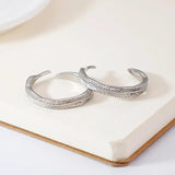 Feathers Women Men Rings Stainless Steel Couple Rings Wedding Bands
