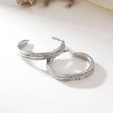 Feathers Women Men Rings Stainless Steel Couple Rings Wedding Bands