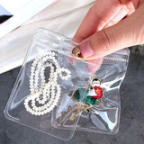 50PCS Jewelry Storage Bag Anti Oxidation PVC Transparent Sealing Bag