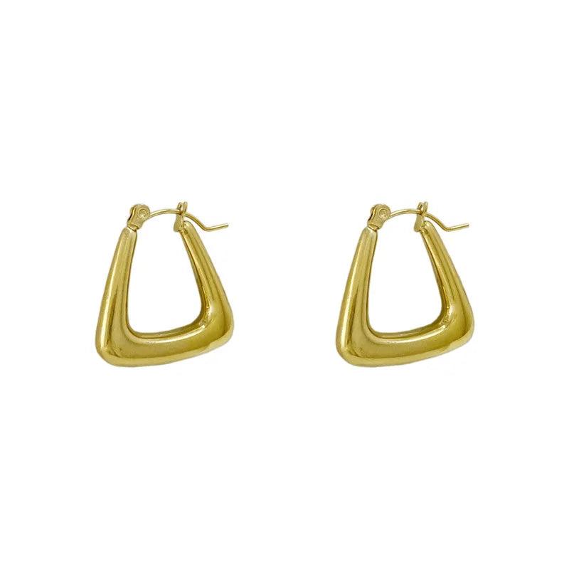 Titanium Steel K Earrings Retro Style Metal Matching