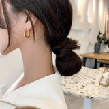 Titanium Steel K Earrings Retro Style Metal Matching