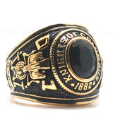 Unisex Stainless Steel K of C Stone Gold-Color Ring