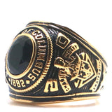 Unisex Stainless Steel K of C Stone Gold-Color Ring