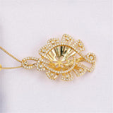 14K Plated Pearl Pendant Necklace for DIY Craft