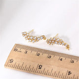 14k Plated Zircon Pearl Earrings DIY Accessories