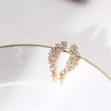 14k Plated Zircon Pearl Earrings DIY Accessories