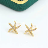 14k Bag Injection Pearl Zircon Stud Earrings