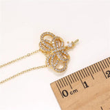 14k Gold-coated Bow Zircon Pearl Pendant DIY Accessories