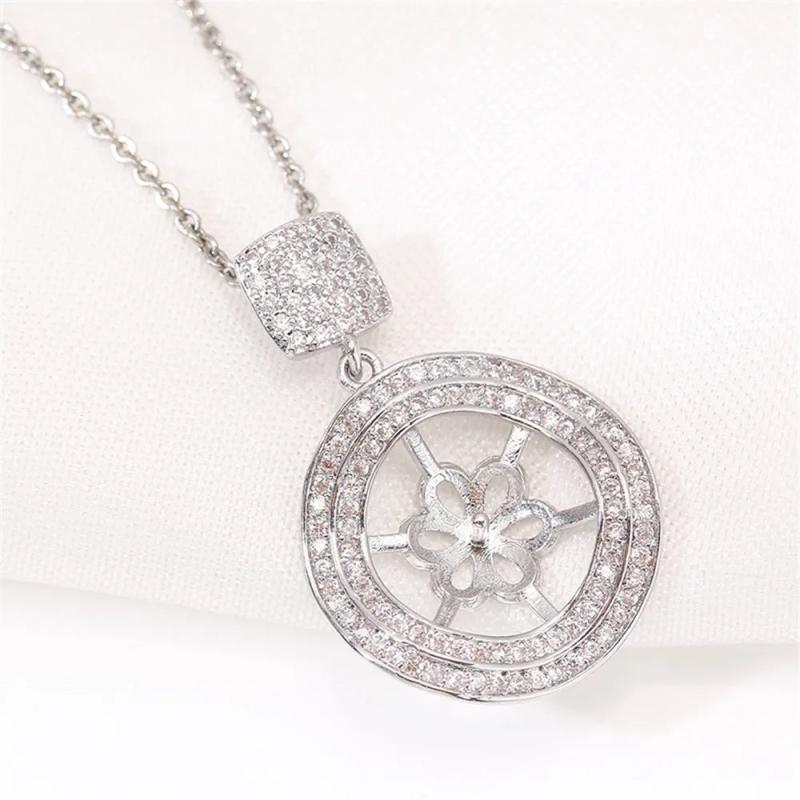 14k Plated Zircon Pearl Necklace Pendant for Women