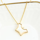 14k Coated Shell Small Clothes Necklaces Pendants DIY Accessories