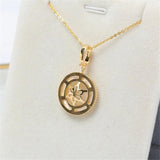14k Circle Shell Pearl Necklace Pendant DIY Accessory