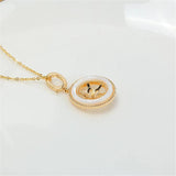 14k Circle Shell Pearl Necklace Pendant DIY Accessory