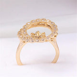 DIY Pearl Accessories Empty Tray Copper Plated 18K Double Garland Pearl Ring