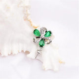 Green Zirconium Flower Pendant Necklace, DIY Accessories