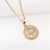 14k Plated Zircon Pearl Necklace Pendant DIY Accessories