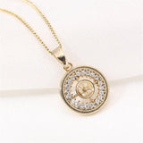 14k Plated Zircon Pearl Necklace Pendant DIY Accessories
