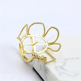 14K DIY Accessory Ring Large Flower Basket Style Baroque