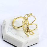 14K DIY Accessory Ring Large Flower Basket Style Baroque