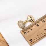 14k Plated Shell Pearl Zircon Necklace Pendant DIY Accessories