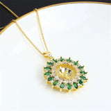 14k Colorful Zirconium Pearl Necklace Pendant DIY Accessorie