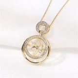 14k Plated Zircon Pearl Necklace Pendant DIY for Women
