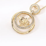 14k Plated Zircon Pearl Necklace Pendant DIY for Women