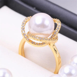 DIY Pearl Accessories Tray Copper Plated 18K Bird's Nest Zircon Jade Ring
