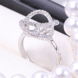 DIY Pearl Accessories Tray Copper Plated 18K Bird's Nest Zircon Jade Ring