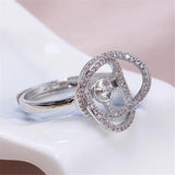 DIY Pearl Accessories Tray Copper Plated 18K Bird's Nest Zircon Jade Ring