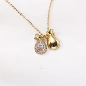 14k Plating Money Bag Pearl Necklace Pendant DIY Fashion Accessory