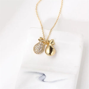 14k Plating Money Bag Pearl Necklace Pendant DIY Fashion Accessory