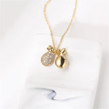 14k Plating Money Bag Pearl Necklace Pendant DIY Fashion Accessory