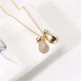 14k Plating Money Bag Pearl Necklace Pendant DIY Fashion Accessory