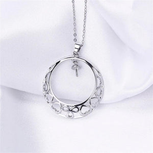 14k Love Hollow Circle Pearl Necklace Pendant DIY Accessories