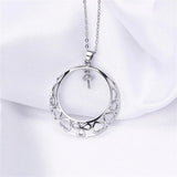 14k Love Hollow Circle Pearl Necklace Pendant DIY Accessories