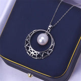 14k Love Hollow Circle Pearl Necklace Pendant DIY Accessories