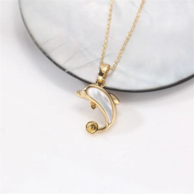 Mother-of-pearl Dolphin Pendant DIY Accessories Bag 14K Pearl Necklace